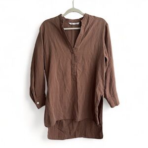 Zara oversized high low henley tunic top